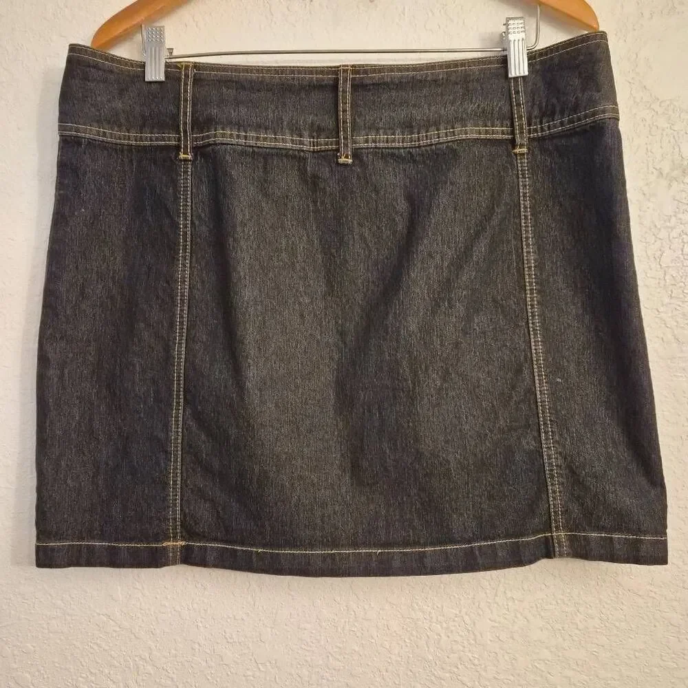 Bisou Bisou Stretch Jean Mini Skirt Denim Sexy Feminine Flirty Flattering Summer